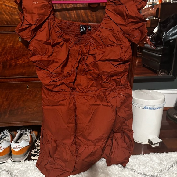 NWT Gap tiered corset mini dress - XL - copper beach brown - Picture 2 of 3